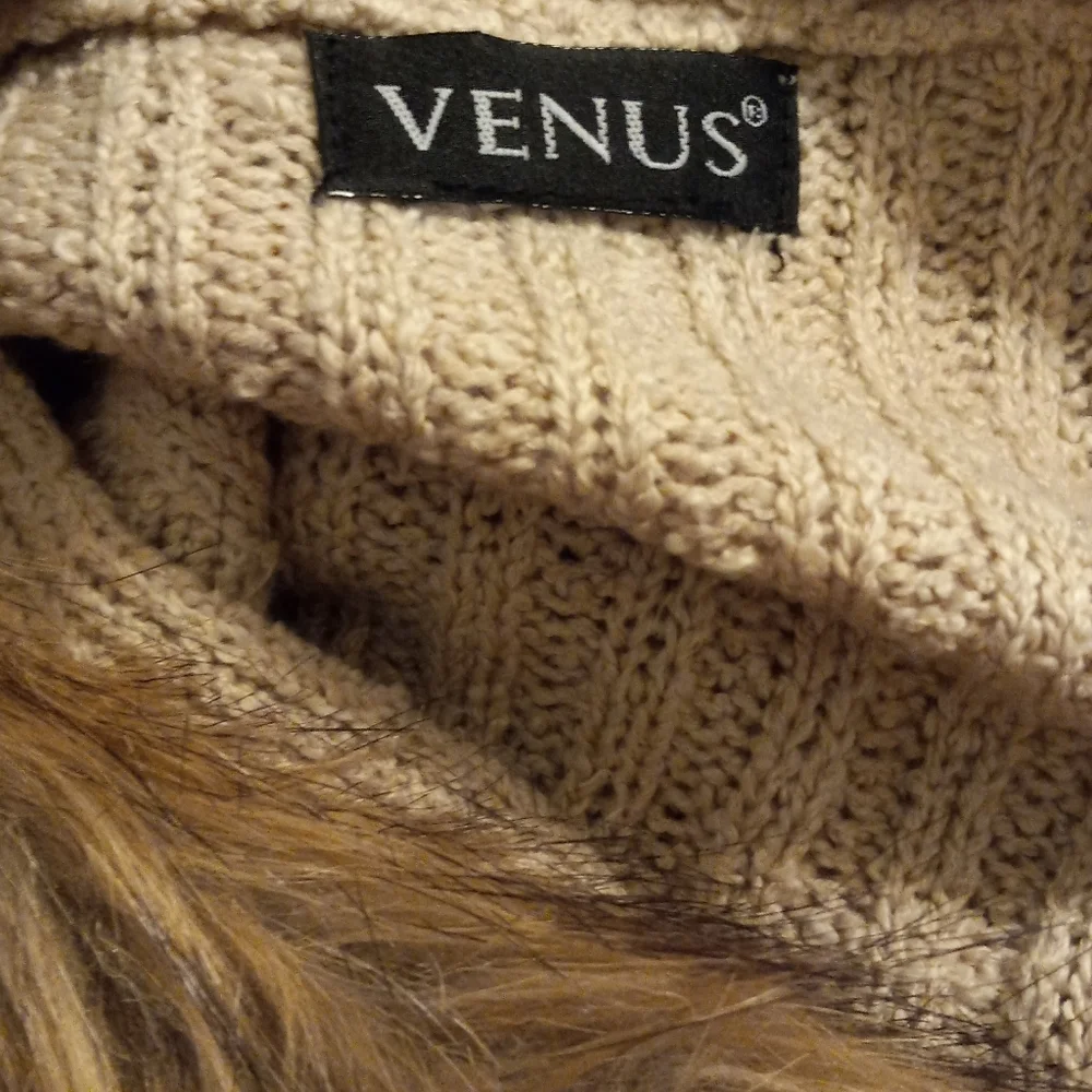 Womens XS Hippie Venus Faux Fur Sweater Vest. Natural. Side Pockets. Vintage - Picture 12 of 12